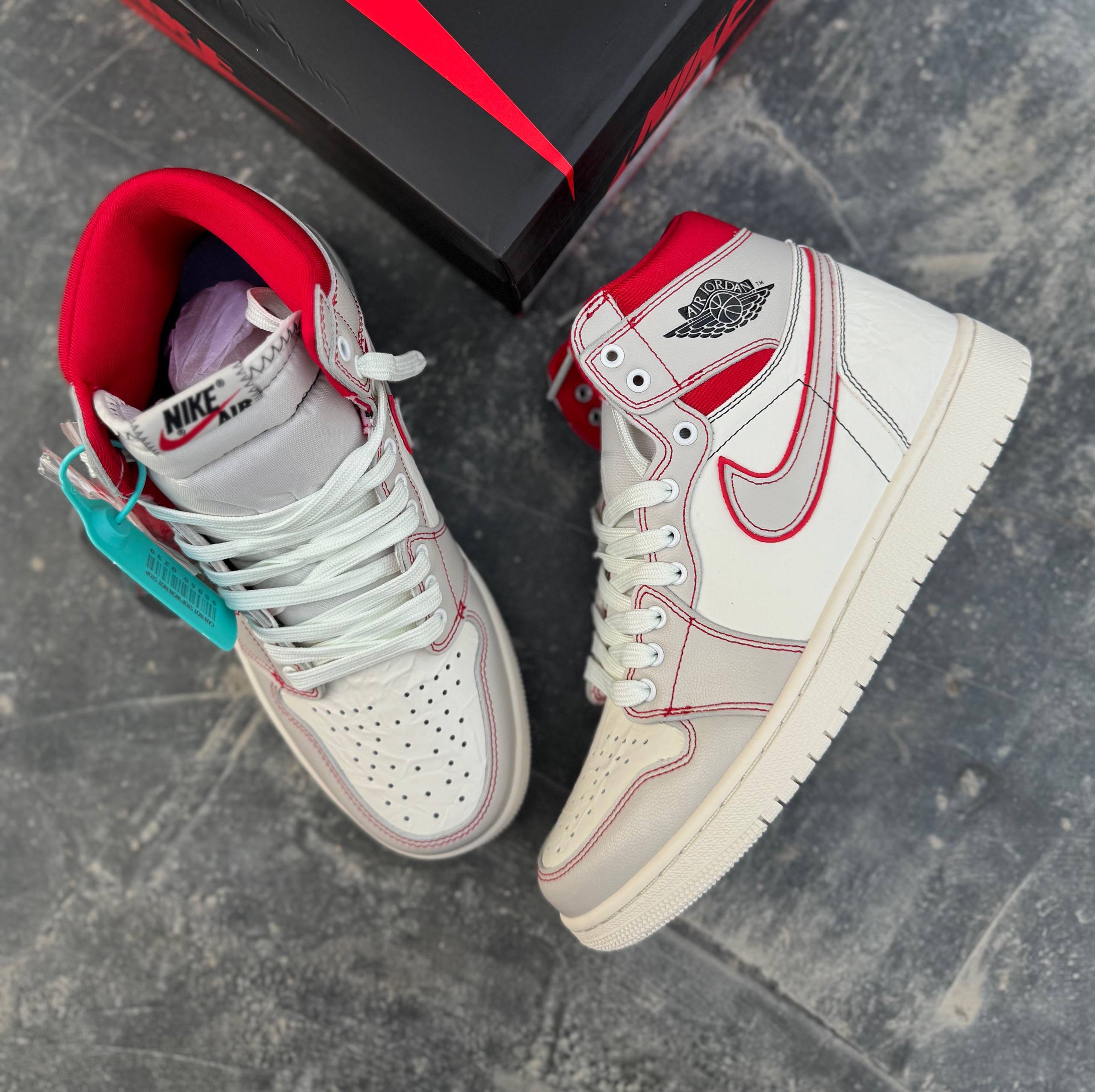 نایک ایر جردن وان رد فانتوم Nike Air Jordan 1 Retro High OG Phantom Gym Red 93