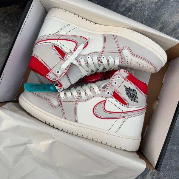 نایک ایر جردن وان رد فانتوم Nike Air Jordan 1 Retro High OG Phantom Gym Red 93