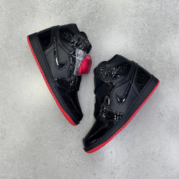 نایک ایر جردن وان پتنت برد Air Jordan 1 Retro High OG Patent Bred 91