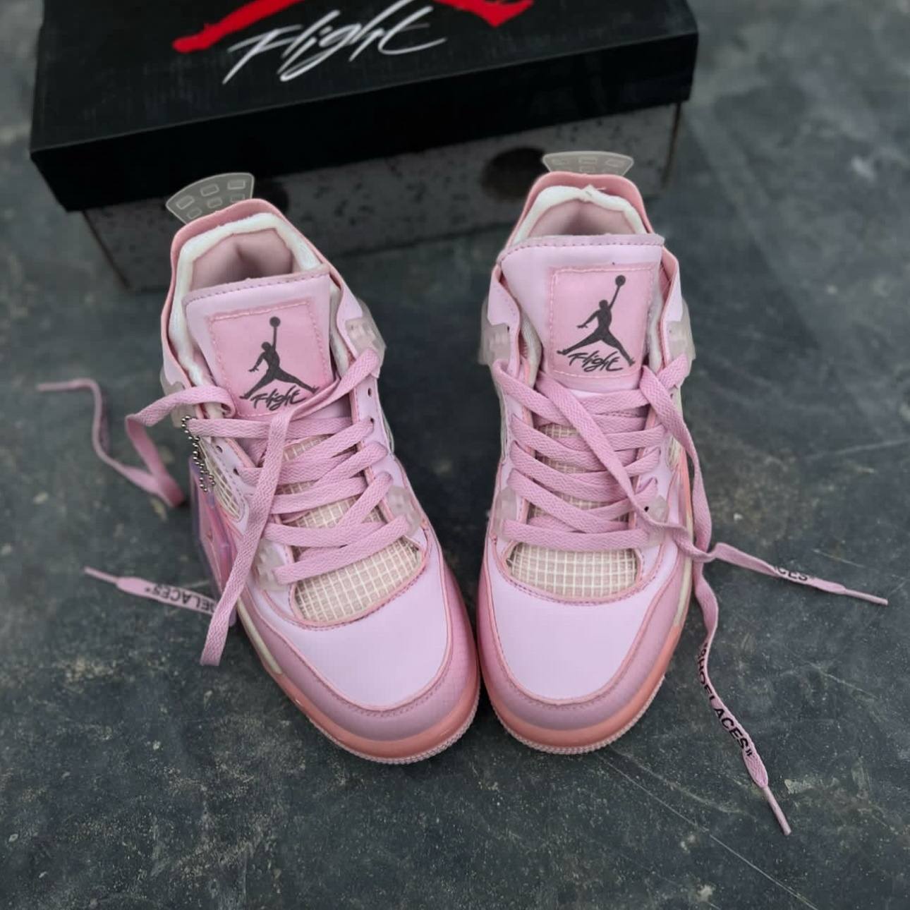 نایک ایر جردن 4 رترو اف وایت صورتی Nike Air Jordan 4 Retro x Off-White Pink 66