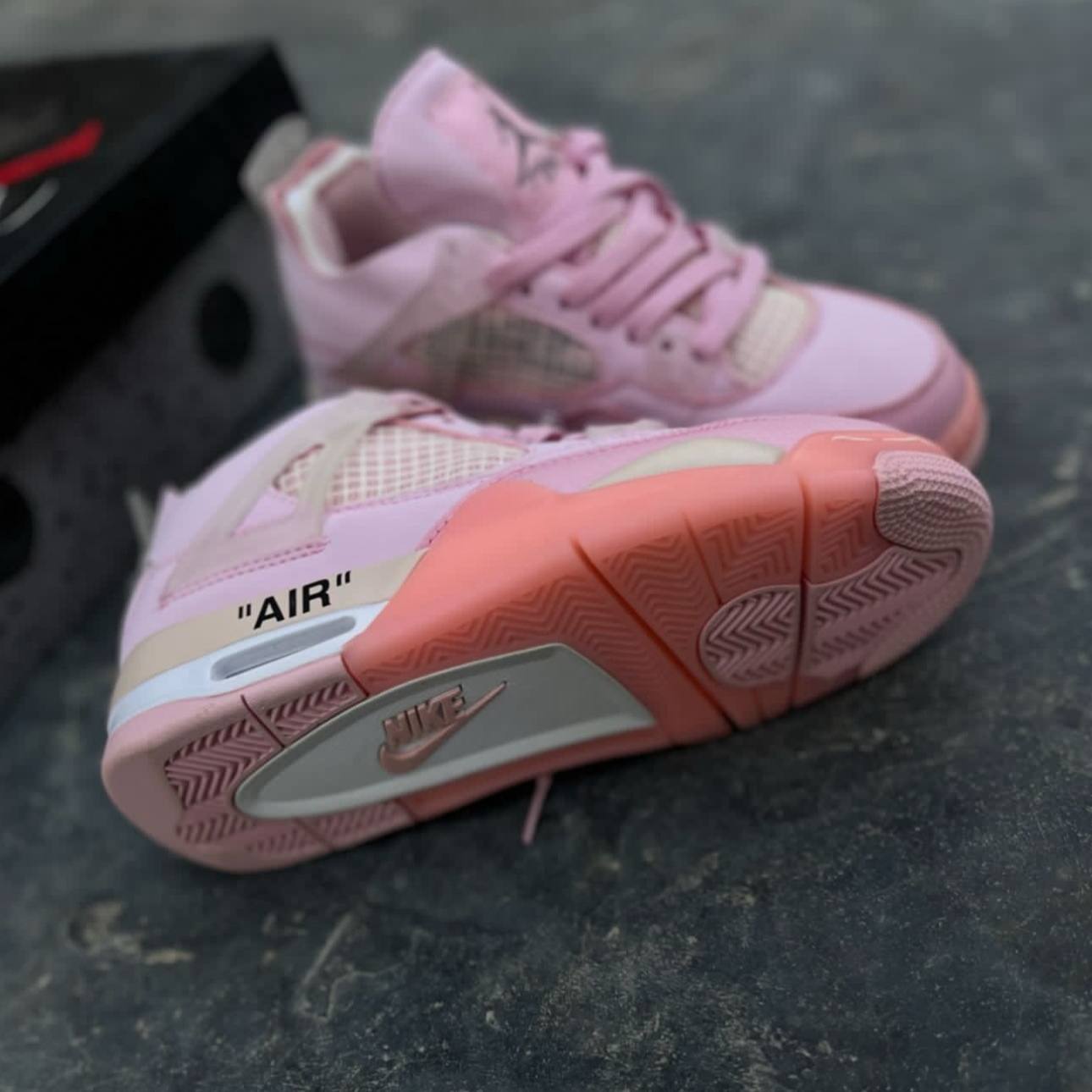 نایک ایر جردن 4 رترو اف وایت صورتی Nike Air Jordan 4 Retro x Off-White Pink 66
