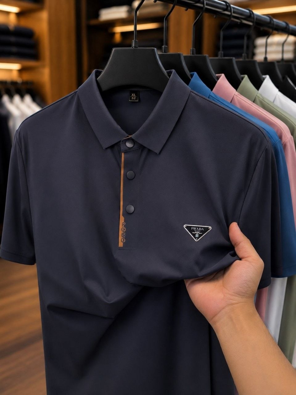 تیشرت یقه دار برند PRADA پرادا کد 22489