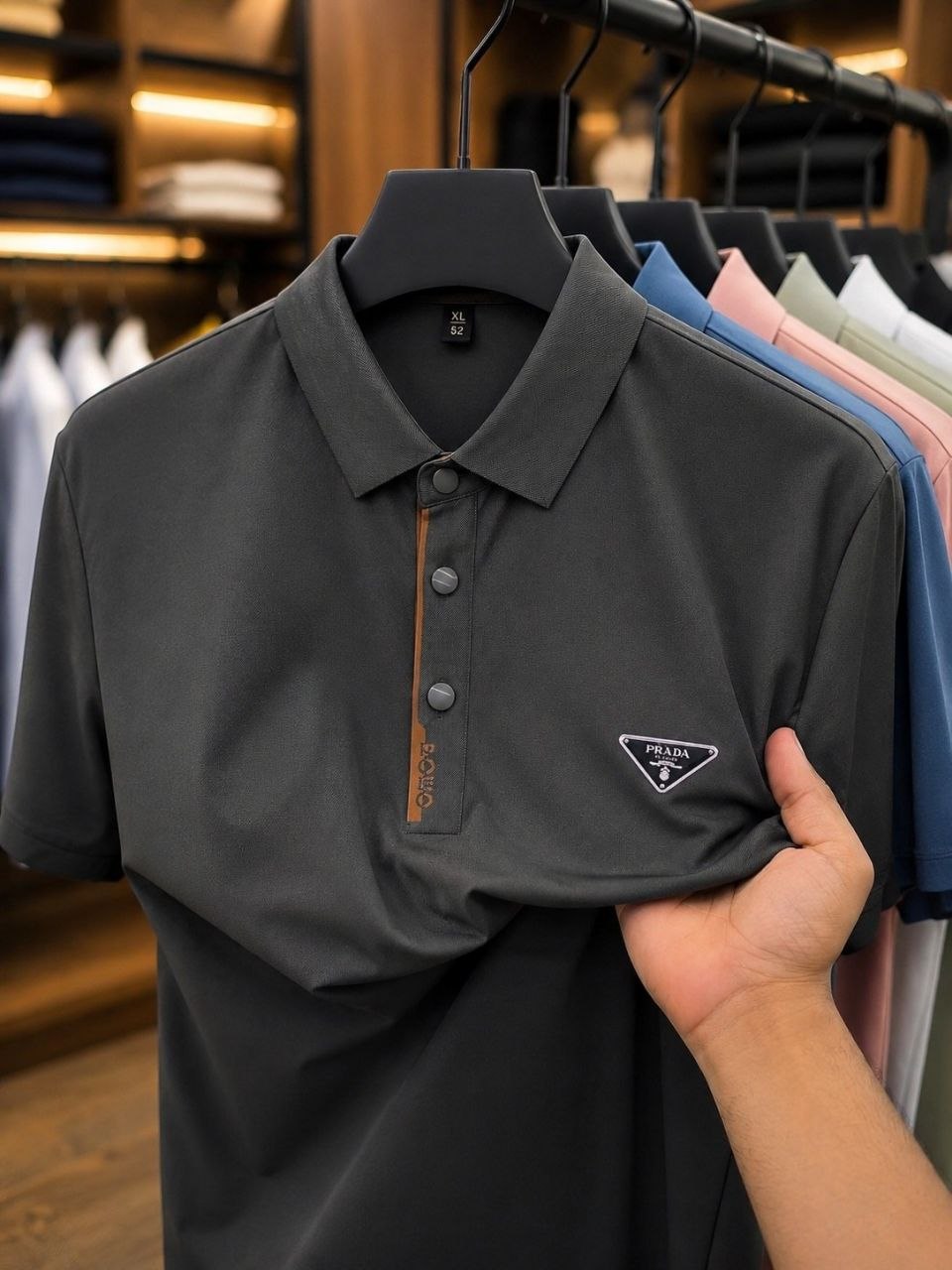 تیشرت یقه دار برند PRADA پرادا کد 22489