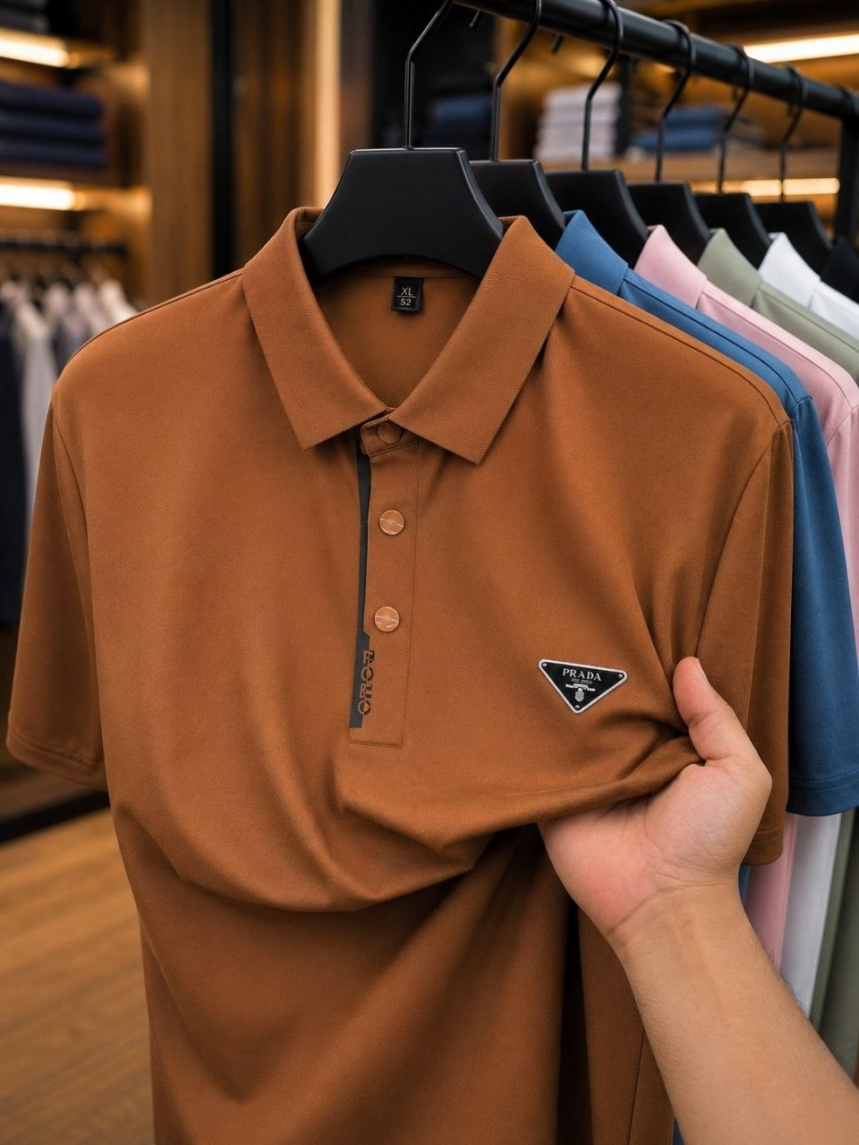 تیشرت یقه دار برند PRADA پرادا کد 22489