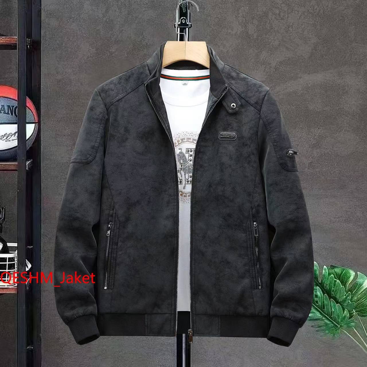 کاپشن چرم  جیر نانو  کد 2393
