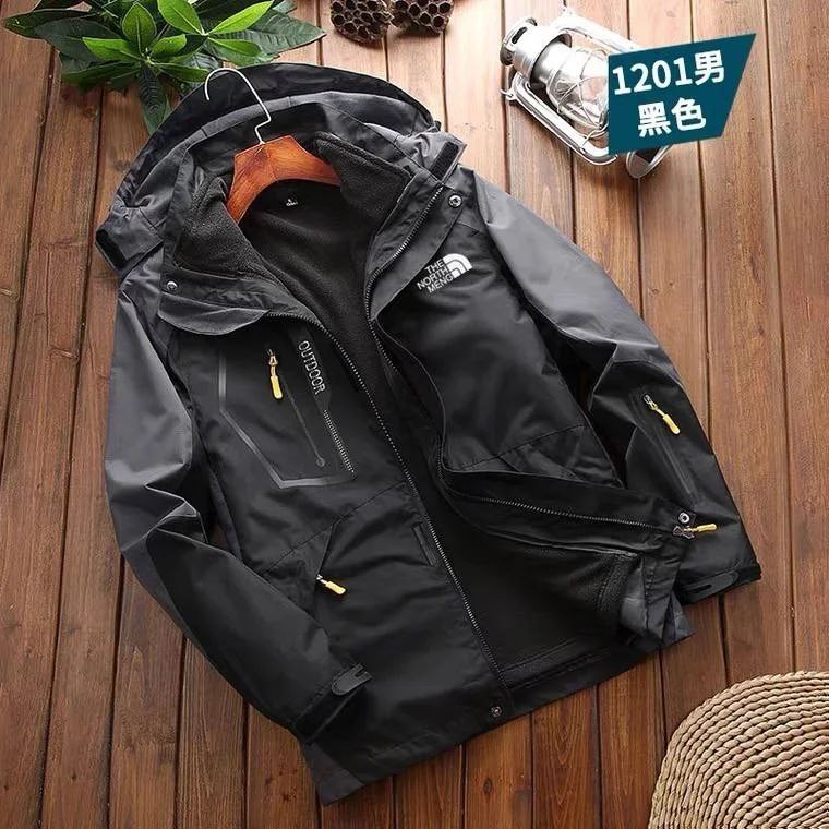 کاپشن دو پوش پلار دار دو قلو (گورتکس) مارک North face کد 1201N