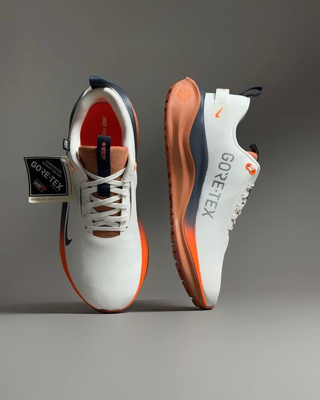 کفش نایک گورتکس سفید زیره نارنجی کد 