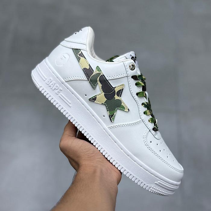 نایک ایفورس بیپ سفید سبز Bape 